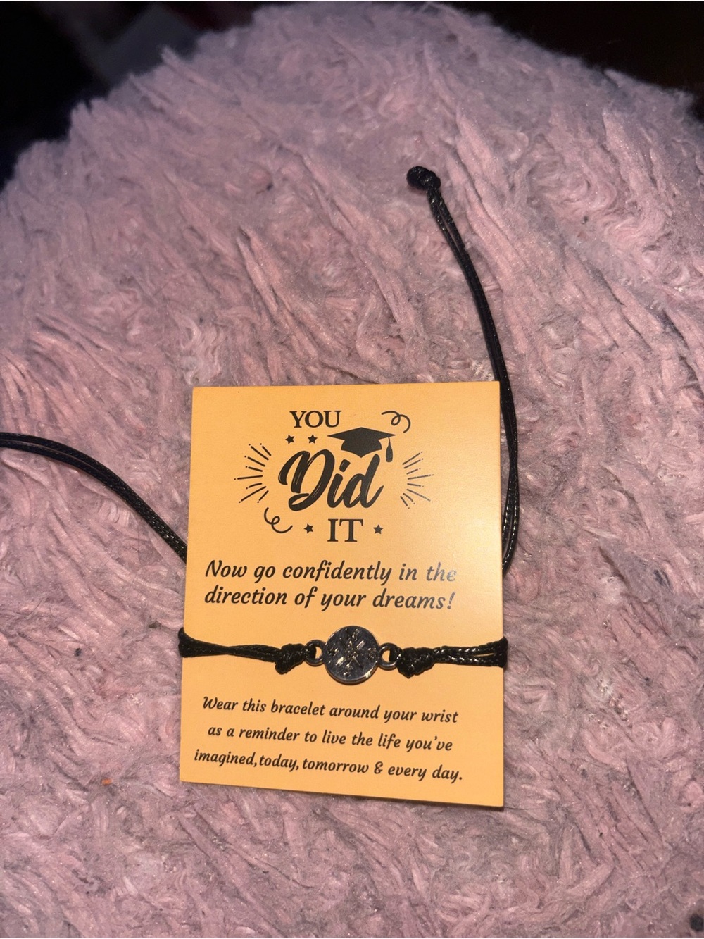 Inspirational 'You Did It' Graduation Bracelet - Black